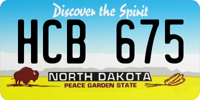 ND license plate HCB675