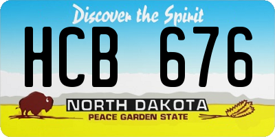 ND license plate HCB676