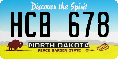 ND license plate HCB678