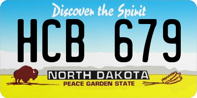 ND license plate HCB679