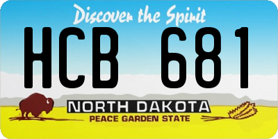 ND license plate HCB681