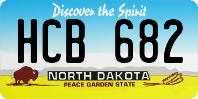 ND license plate HCB682