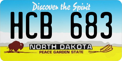 ND license plate HCB683