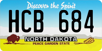 ND license plate HCB684