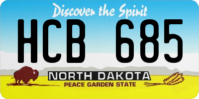 ND license plate HCB685