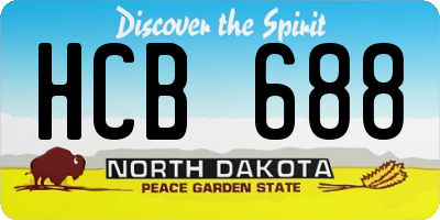 ND license plate HCB688