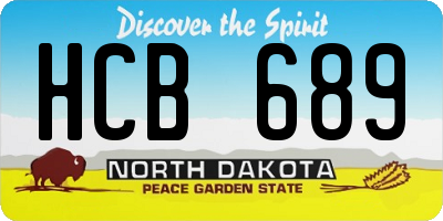 ND license plate HCB689