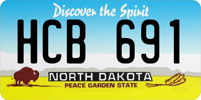 ND license plate HCB691