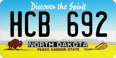 ND license plate HCB692