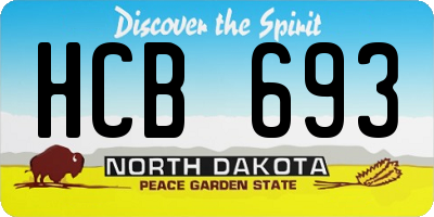 ND license plate HCB693