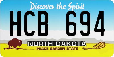 ND license plate HCB694