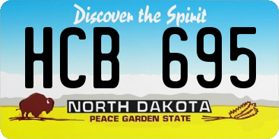 ND license plate HCB695