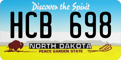 ND license plate HCB698