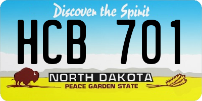 ND license plate HCB701