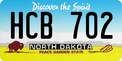 ND license plate HCB702