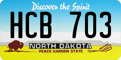 ND license plate HCB703