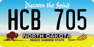 ND license plate HCB705