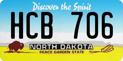 ND license plate HCB706