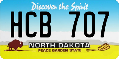 ND license plate HCB707