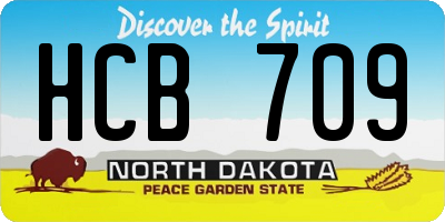 ND license plate HCB709