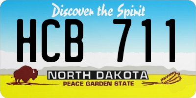 ND license plate HCB711