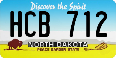 ND license plate HCB712