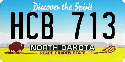 ND license plate HCB713