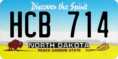 ND license plate HCB714