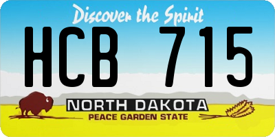 ND license plate HCB715