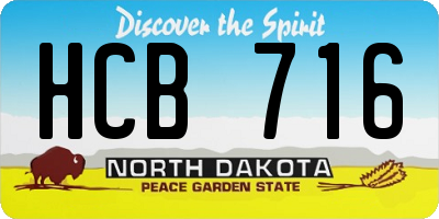 ND license plate HCB716