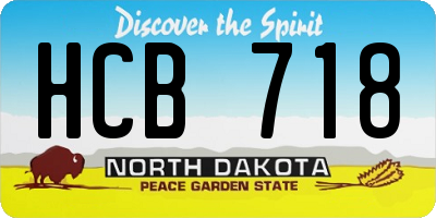 ND license plate HCB718