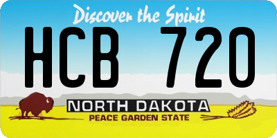 ND license plate HCB720