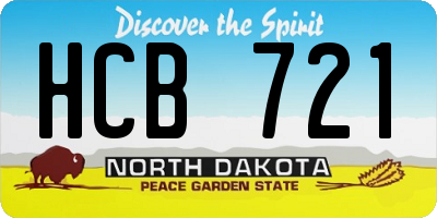 ND license plate HCB721