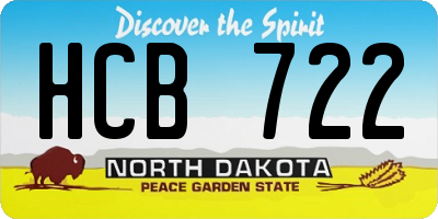 ND license plate HCB722