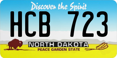 ND license plate HCB723