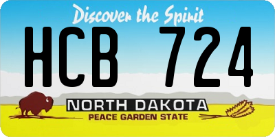 ND license plate HCB724