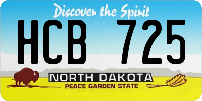 ND license plate HCB725