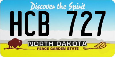 ND license plate HCB727