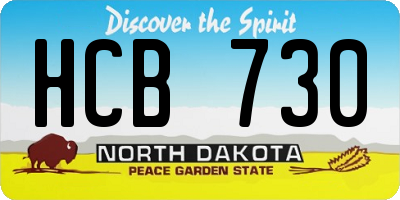 ND license plate HCB730