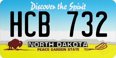 ND license plate HCB732