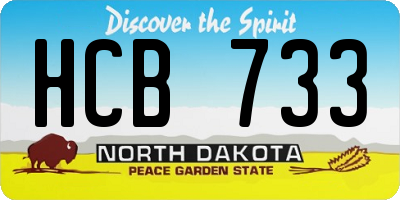 ND license plate HCB733