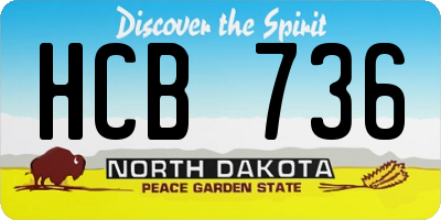 ND license plate HCB736
