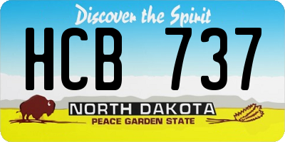 ND license plate HCB737