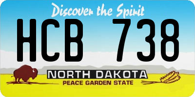 ND license plate HCB738