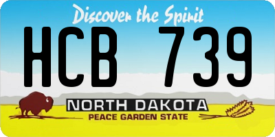 ND license plate HCB739