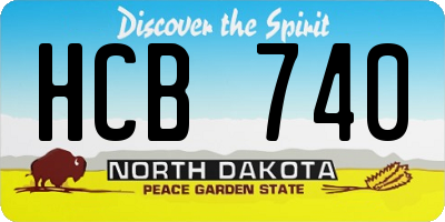 ND license plate HCB740