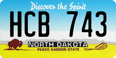 ND license plate HCB743