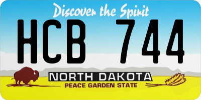 ND license plate HCB744