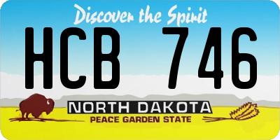 ND license plate HCB746