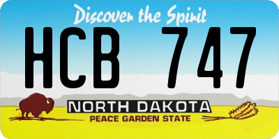 ND license plate HCB747